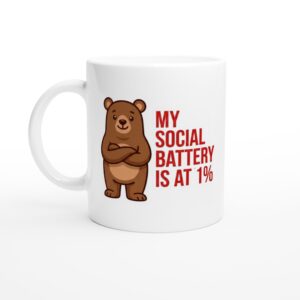 My Social Battery Is At 1% Tasse – Introvert Mug – Lustige Coffee Mug – Büro Geschenk – Sarkasmus