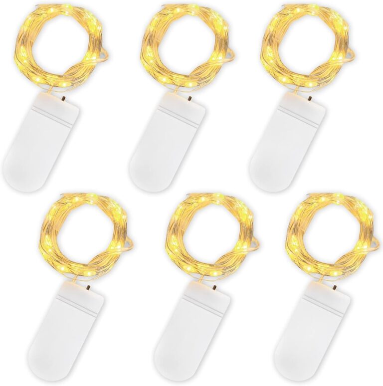 Jsdoin LED Mini Lichterkette mit Batterie, 6x20er Micro außen Lichterkette